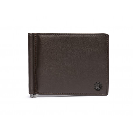 Porte-cartes en cuir avec clip Beretta